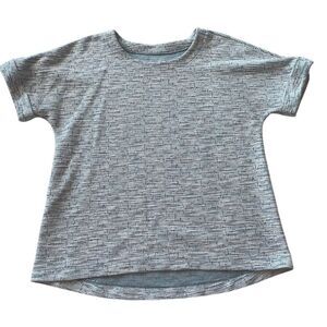 LOFT Women's Short Sleeve Textured Blue Top Size M Casual‎ Spring